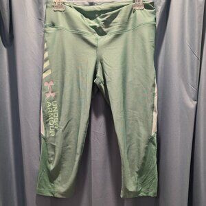 Under Armour Green Vent Capri Leggings Large L Compression